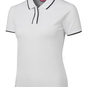 JB's Ladies Twin Pipe Polo Black/White 8