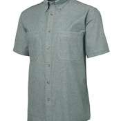 JB's S/S Cotton Chambray Shirt Green/Chambray S