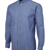 JB's  L/S CHAMBRAY SHIRT  BLUE/BLUE-S