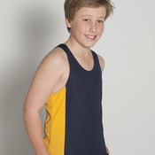 Podium Kids Contrast Singlet Black/Red 6