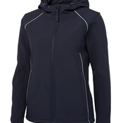 JB's Ladies Hooded Soft Shell Black/Silver 6