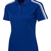 Podium Ladies Dual Stripe Polo Black/Red 6