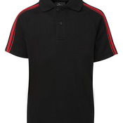 Podium Dual Stripe Polo Black/Red 4